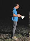 Karl Ahlswede, preparing to start the Hickory Run Night-O, photo by Julie Keim